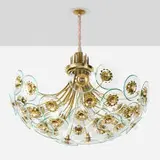 Pietro Chiesa, Chandelier, c. 1938, brass, glass