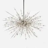 J. & attribution L. Lobmeyr, Chandelier, c. 1955, chrome-plated steel and brass, glass