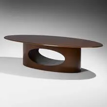 Thad Hayes, Custom dining table, c. 2010, mahogany, brass