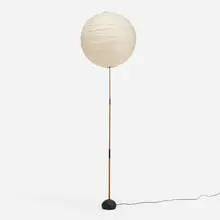 Isamu Noguchi, Akari light sculpture, model BB3-55D, washi paper, bamboo, enameled cast iron, steel