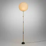 Isamu Noguchi, Akari light sculpture, model BB3-45A, washi paper, bamboo, enameled cast iron, enameled steel