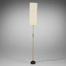Isamu Noguchi, Akari light sculpture, model BB3-70XL, washi paper, bamboo, enameled cast iron, enameled steel
