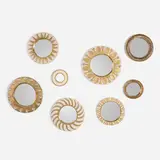 Mithé Espelt, Collection of eight wall mirrors, c. 1948-1975, glazed and gilt earthenware, mirrored glass