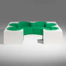 Archizoom Associati, Safari sofa, 1967, lacquered fiberglass, upholstery