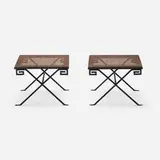 Jean-Michel Frank, Tabourets, pair, c. 1938, rattan, painted iron