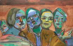 Martin Bloch, Four heads, 1938, oil on canvas