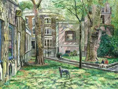 Melissa Scott-Miller, St Mary's churchyard, Islington, oil on canvas