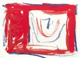 William Gear, Untitled - red and blue