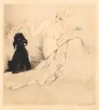 Louis Icart, 'NOIR ET BLANC' (MORNING CUP OR L'INVITÉ)