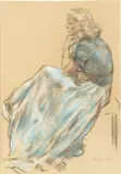 Lotte Laserstein, Sitzende“. 1950er Jahre, Pastell auf Bütten