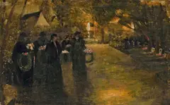 Totensonntag by Albert Ebert, 1956, Öl auf Holz, sold Jun 2010