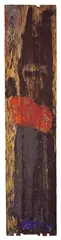 Gustav Kluge, Junge vor der Fuchsfalle (I), 1984, Holzschnitt auf farbig lasierter Leinwand, überarbeitet