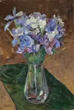 George Mosson, Weiße und blaue Iris, 1909, Öl auf Leinwand