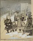 Wenn ick will, kann ick Blut in den Schnee spucken! by Heinrich Zille, 1903, Tuschfeder und -pinsel, Deckweiß und Spritztechnik auf leicht genarbtem Karton, sold Dec 2007