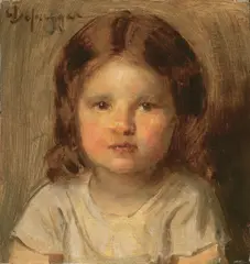 Franz Defregger, Kinderbildnis, Öl auf Holz