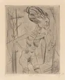 Otto Dix, Alte Dirne, 1922, Kaltnadel auf Papier
