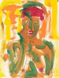 Luciano Castelli, Alida, 1989, Öl und Buntstift auf Velin