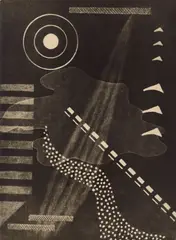 Marta Hoepffner, Feuervogel, 1940, Vintage. Silbergelatineabzug eines Photogramms