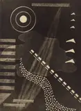 Marta Hoepffner, Feuervogel, 1940, Vintage. Silbergelatineabzug eines Photogramms