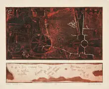 Fiorenzo Giorgi, Comet & Invitation (2), 1950, Intaglio print & etching