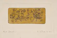 Guillermo Silva, Jardin, 1960, Etching