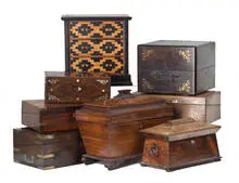 Asian Style, Group of decorative boxes (8), 20th Century