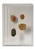 Burt Nodella, Untitled (stones with painted faces) (3), c. 1990s, Each paint and stone