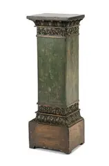 Corinthian Style, Tall plinth/stand with floral motif and hidden door, 20th Century
