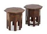 Asian Style, Pair or low occasional hexigonal-shaped stools