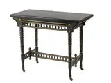 Aesthetic Style, Dark lacquered wood sideboard on wheels, 20th Century