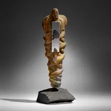 Bertil Vallien, Nero II, 1992, sand cast glass, applied glass, stone