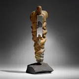 Bertil Vallien, Nero II, 1992, sand cast glass, applied glass, stone