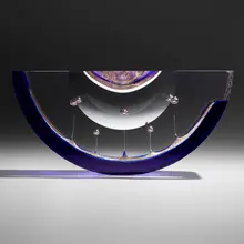 Steven Weinberg, Dutch Island Boat, 2000, cast and polished optical glass with controlled air bubbles and gold leaf inclusions