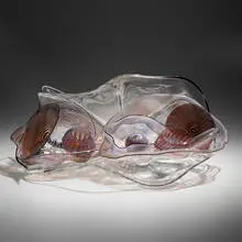 Seaform Set by Dale Chihuly, 1987, hand-blown glass, sold May 2023