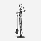 Albert Paley, Forged fireplace tools, 1996, forged and fabricated steel with a blackened finish