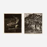 Wharton Esherick, Building; The Forger (two works from Song of the Broad-Axe), woodcut