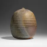 Mercer by Toshiko Takaezu, 1983, wood-fired stoneware, sold May 2023