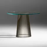 Paul Evans, Dining table, 1960, enameled steel, 23 karat gold leaf, glass