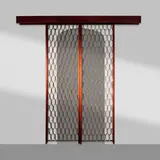 Paul Evans and Phillip Lloyd Powell, Sliding screen doors, 1960, gilt and enameled steel, painted wood