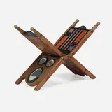Phillip Lloyd Powell, Folding lectern, 2002, walnut, ebony, onyx, patinated copper, mirrored glass, bone inlay