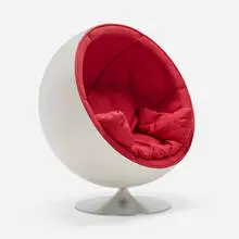 Eero Aarnio, Ball chair, 1968, lacquered fiberglass, upholstery, aluminum