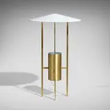 Philip Johnson and Richard Kelly, Floor lamp, 1953, brass, painted aluminum