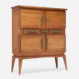 Maurice Pré, Cabinet, c. 1948, oak, patinated bronze