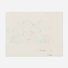 Frank Gehry, Sketch of Walt Disney Concert Hall, Los Angeles, 1993, ink on paper