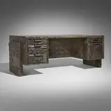 Paul Evans, Rare custom Sculpted Bronze desk