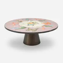 Grillo Demo, Almond Blossom coffee table, 2000, glass tiles, gold leaf over wood, painted steel, painted steel and cast iron