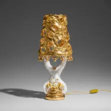 Katie Stout, Slamp table lamp, 2019, painted and gilt ceramic