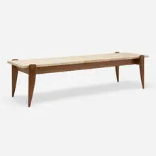 Gio Ponti, Coffee table, c. 1957, travertine, walnut