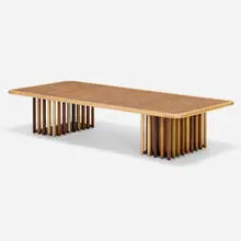 Afra & Tobia Scarpa, Artona coffee table, c.1975, maple burl veneer, walnut, beech, birch, ebony