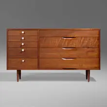 Phillip Lloyd Powell, Cabinet, c. 1960, walnut, lacquered wood